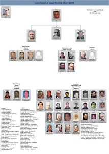 LUCCHESE FAMILY CHART 8X10 PHOTO MAFIA ORGANIZED CRIME MOBSTER MOB ...