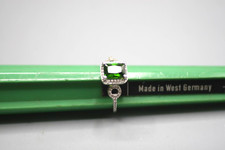 .925 Sterling Silver Green Cubic Zirconia Ring