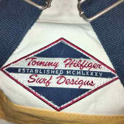 Tommy Hilfiger Beige-Yellow-Blue Canvas XL Backpack RARE  display picture 3