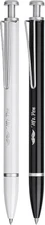 Metal Retractable Gel Pens 2 Pack With 2 Refills 0.7mm Fine Point Black Ink Set 