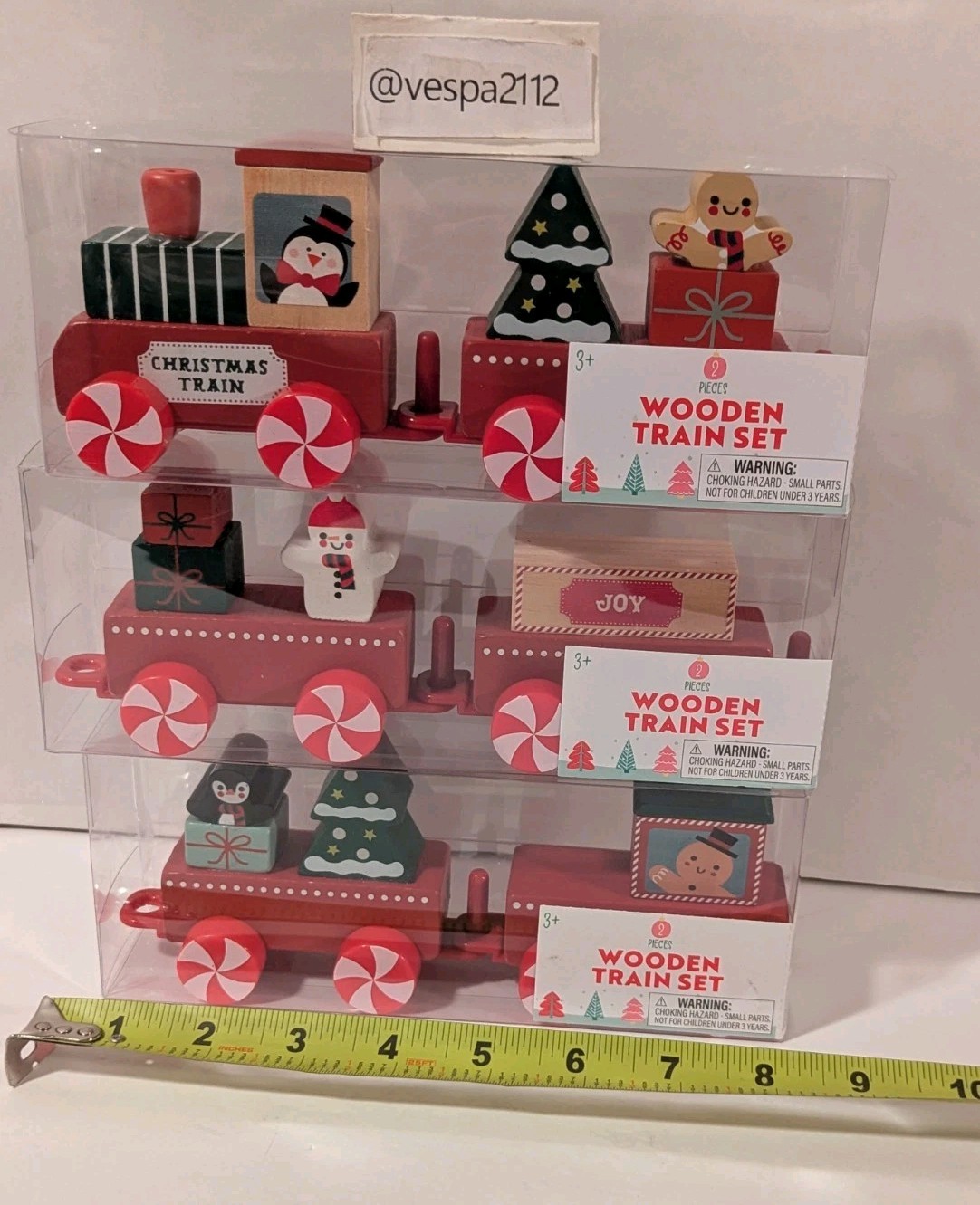 Target Bullseye Playground Christmas  Train 6pc Wood Figure Playset