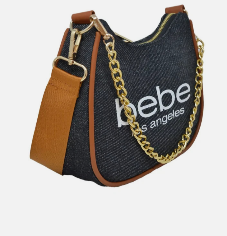 Bebe Rian Dark Blue Denim Crossbody With Coin Pouch