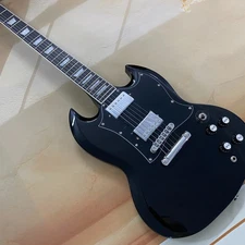 Limited-time offer: Black SG Electric Guitar with Chrome Hardware and Solid Body