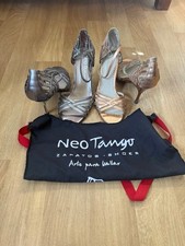 Neo Tango Dance Shoes Two Pairs Bronze pair worn once , Silver pair - NEW