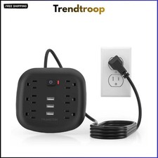 Power Strip with Surge Protector 6 Outlets 3 USB Ports Home Office