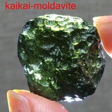 Cristal de moldavite brut véritable cristal de moldavite 25 ct de République tchèque certificat PIC