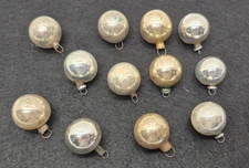 12 Christmas Feather Tree Ball Ornament Silver Glass Vintage Bauble Decoration