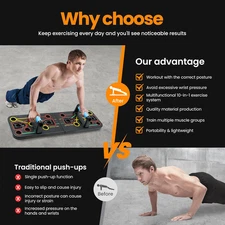 Push-Up Board Home Gym Portable Fitness Equipment Pilates Bar 20 Accessories