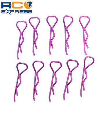 X Spede Purple bent Body Clips 43mm long 1.5mm wire (10) AC03TR07