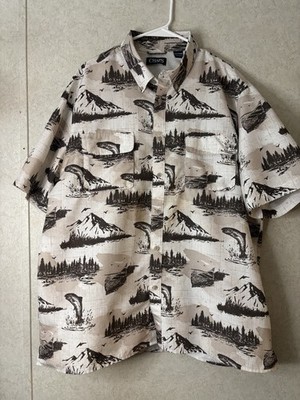 Chaps Performance Button Up Shirt Mens XXL UPF 50 Easy-Dry Wicking Fishing
