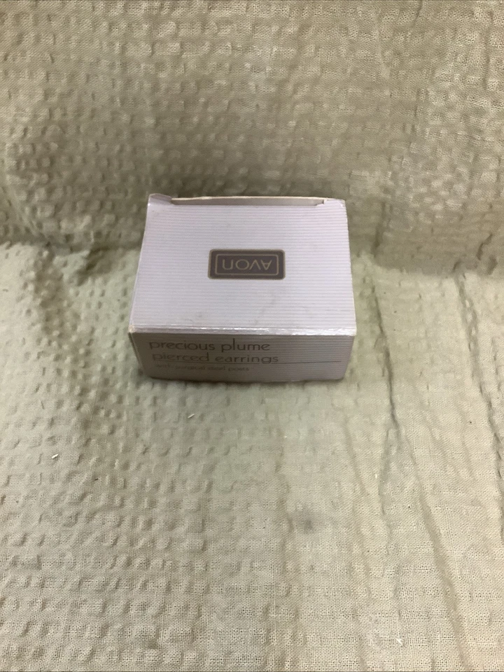 雅芳羽毛耳环穿孔金色带水钻复古 — 第 2/4 张图片