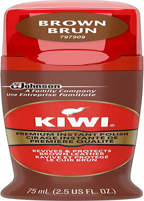 KIWI Instant Shine & Protect, Brown Liquid Shoe Polish, 2.5 oz with Sponge Appli