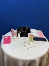 Glam Beauty & Accessories Bundle Purse Jewelry Makeup Phone Cases Lot