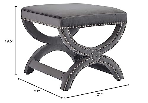 Modway Expound Performance Velvet Upholstered Nailhead Trim Accent Ottoman - Picture 3 of 3