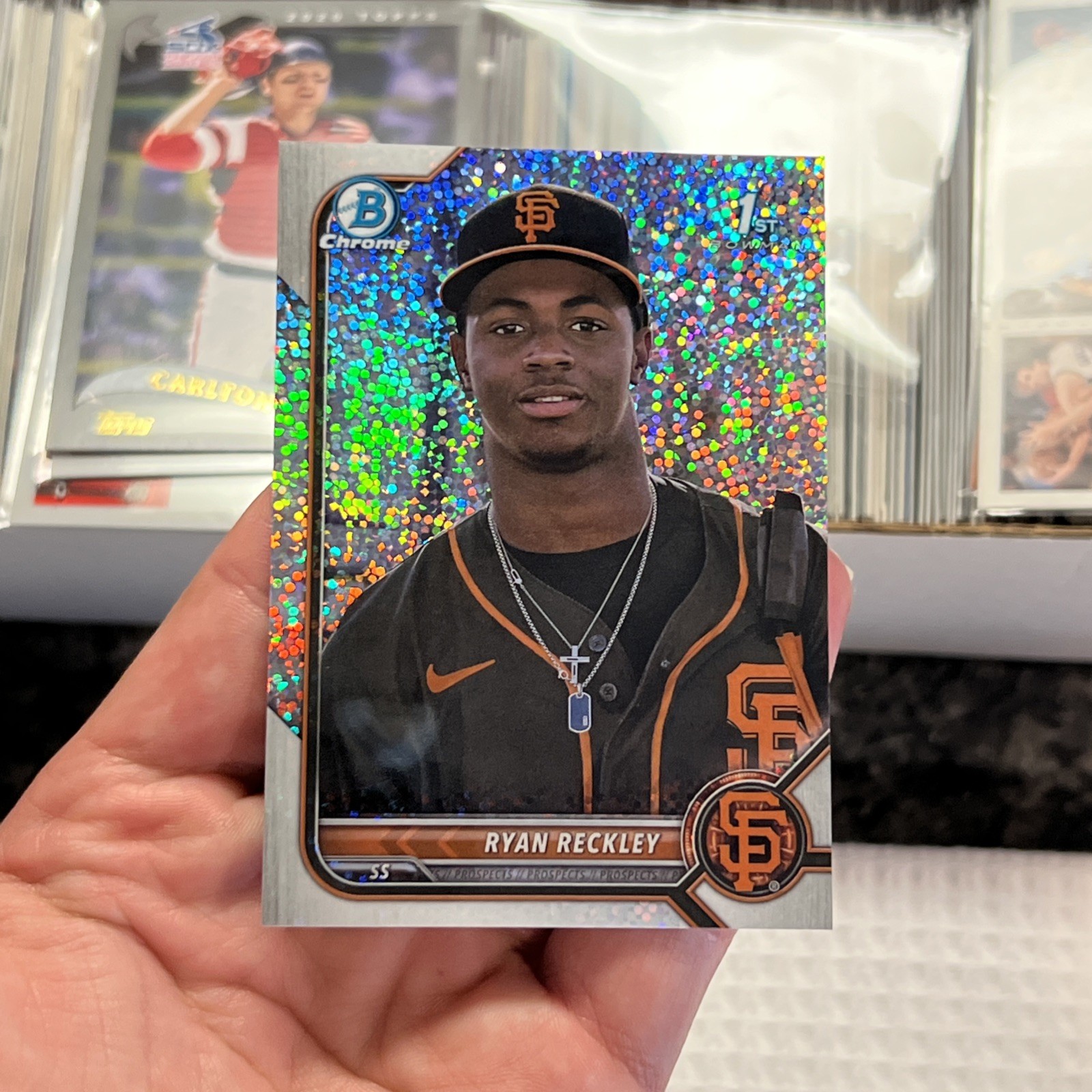 2022 Bowman Chrome Ryan Reckley 1st Bowman Speckle Refractor /299 SP #BCP-163