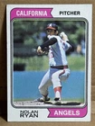 1974 Topps NOLAN RYAN card No. 20 California Angels Crease-Free HOF