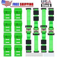4 Pack Ratchet Tire Straps E Track Wheel Chock Tie Down System For Atv Utv Suv