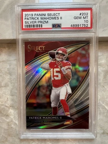 🔥 2019  Panini Select PATRICK MAHOMES Field Level SILVER Prizm #202 PSA 10 🔥