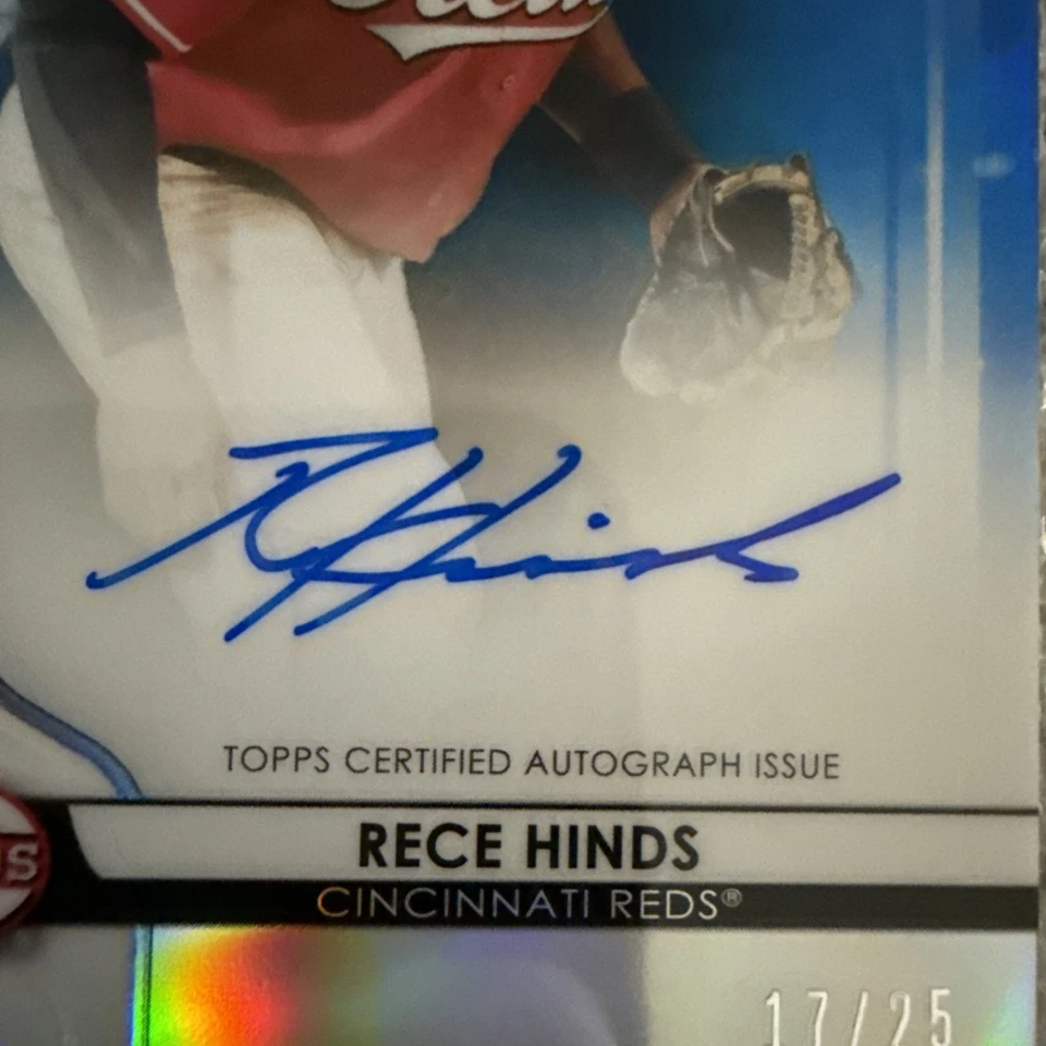 2020 Bowman Sterling Rece Hinds Prospect Auto Refractor Blue /25 #BSPA-RH - Image 4 of 4