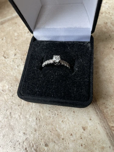 Women’s Size 7 14k White Gold Real Natural Diamond 3/4 Carat Total Wedding Ring