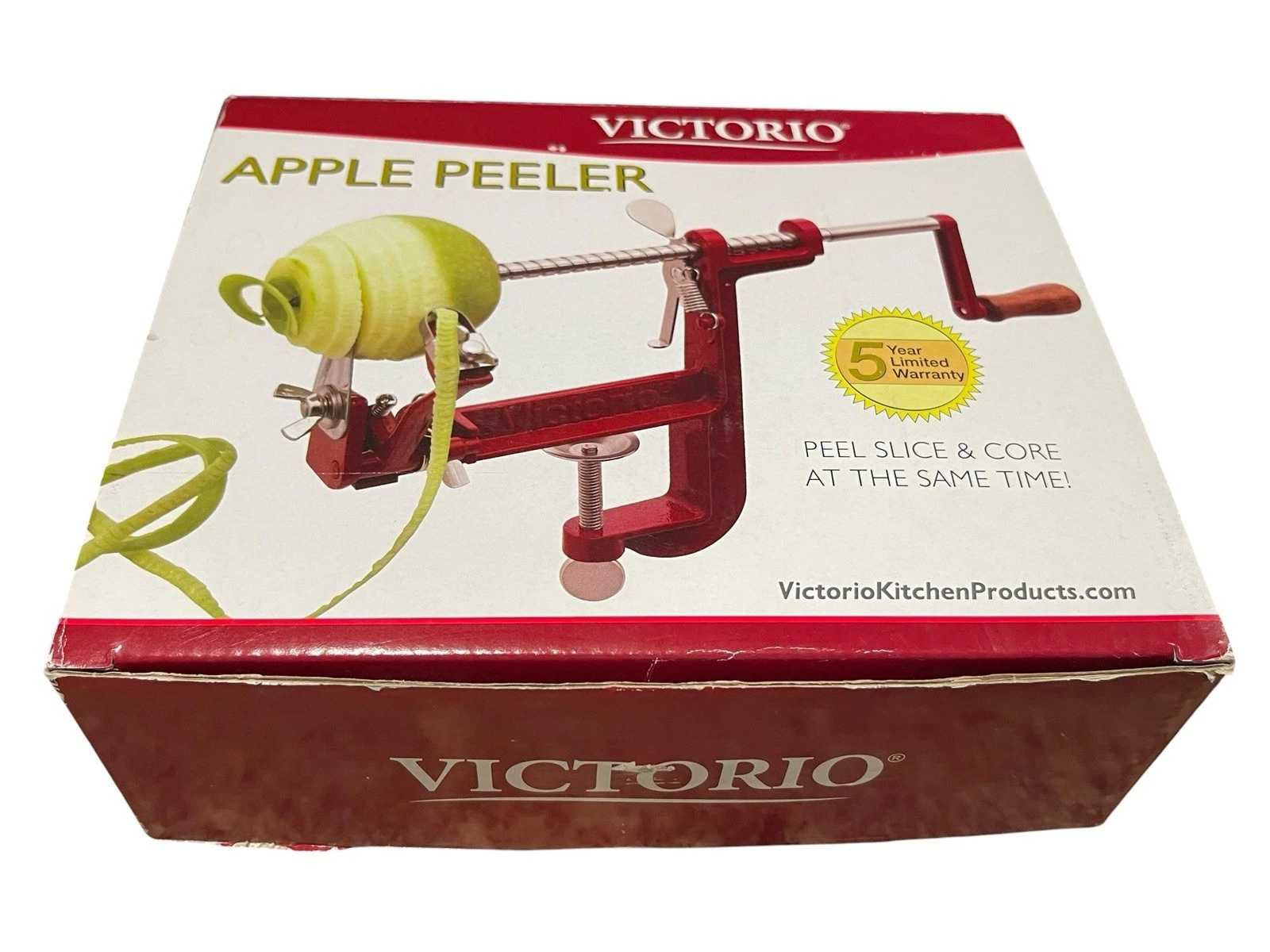 New Victorio Clamp Mounted Base Apple Peeler Quality Cast Iron Peeler Slicer Red
Opens in a new wind