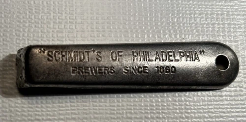 Vintage 3 inch + Schmidt’s of Philadelphia brewers trademark bottle opener Round