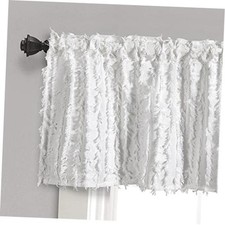 RoomTalks Boho Farmhouse Curtain Valances Window 52"W x 18"L Pack of 1 White