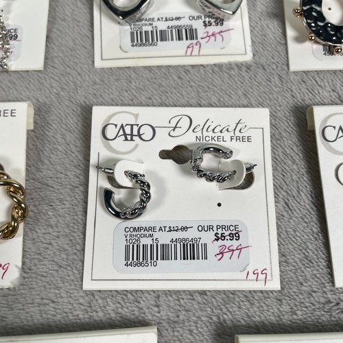 Cato Nickel Free Earrings Lot Womens Hoops Stud Mixed Metal Two Tone Gold Silver - Picture 6 of 14