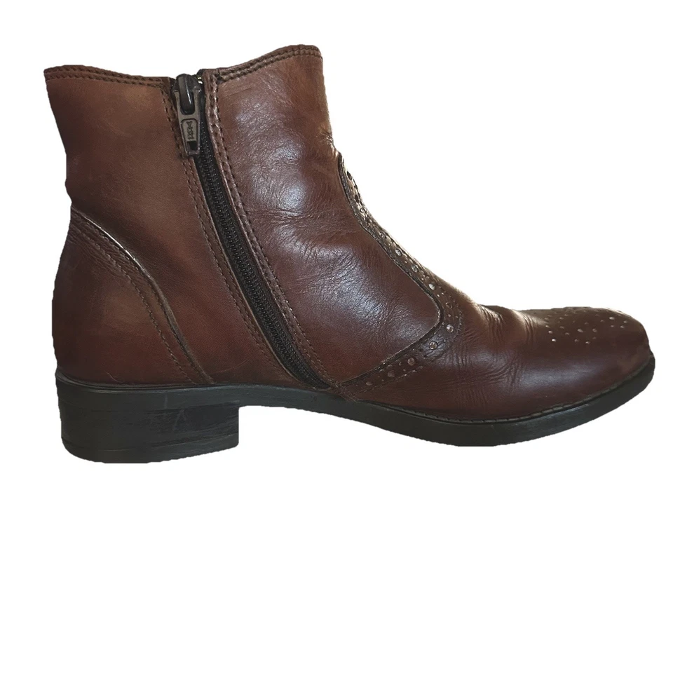 Botines occidentales Lavorazione Artigiana hechos en Italia de cuero marrón para mujer talla 38” Foto 2 de 4