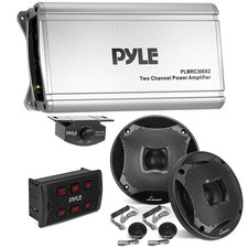 Pyle PLMRC300X2 600W, 1 of Pair 6.5" 450W Black Speakers w/ Wireless Remote
