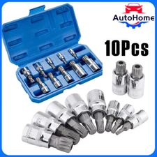 10 PCS For XZN Triple Square Spline Bit Socket Set 12 Points with Carrying Case