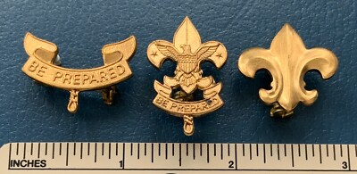 3 1980s BOY SCOUTS OF AMERICA Rank PINS BSA Tenderfoot First Second ...