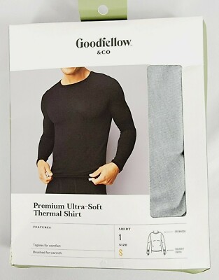 Men's Goodfellow Size S Gray Premium Ultra-Soft Thermal Shirt Torn Box ...