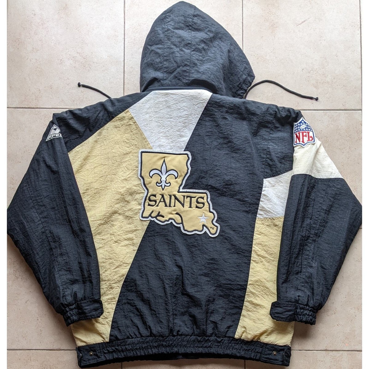 NFL ダウンジャケット　サントス　90s saints New Orleans Saints 90s APEX puffer jacket M black gold NFL