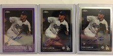 Yimi Garcia 2015 Topps Chrome Rookie Auto Purple Refractor 26/250 + 2 Base Autos