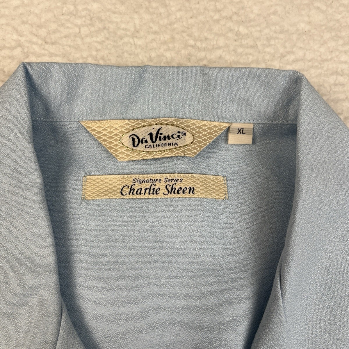 Da Vinci Shirt Mens XL Blue Charlie Sheen Signature Series