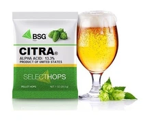 HOPS HOP PELLETS CITRA 1 OZ NITROGEN FOIL FACTORY PACK HOME BREWING MR BEER KIT