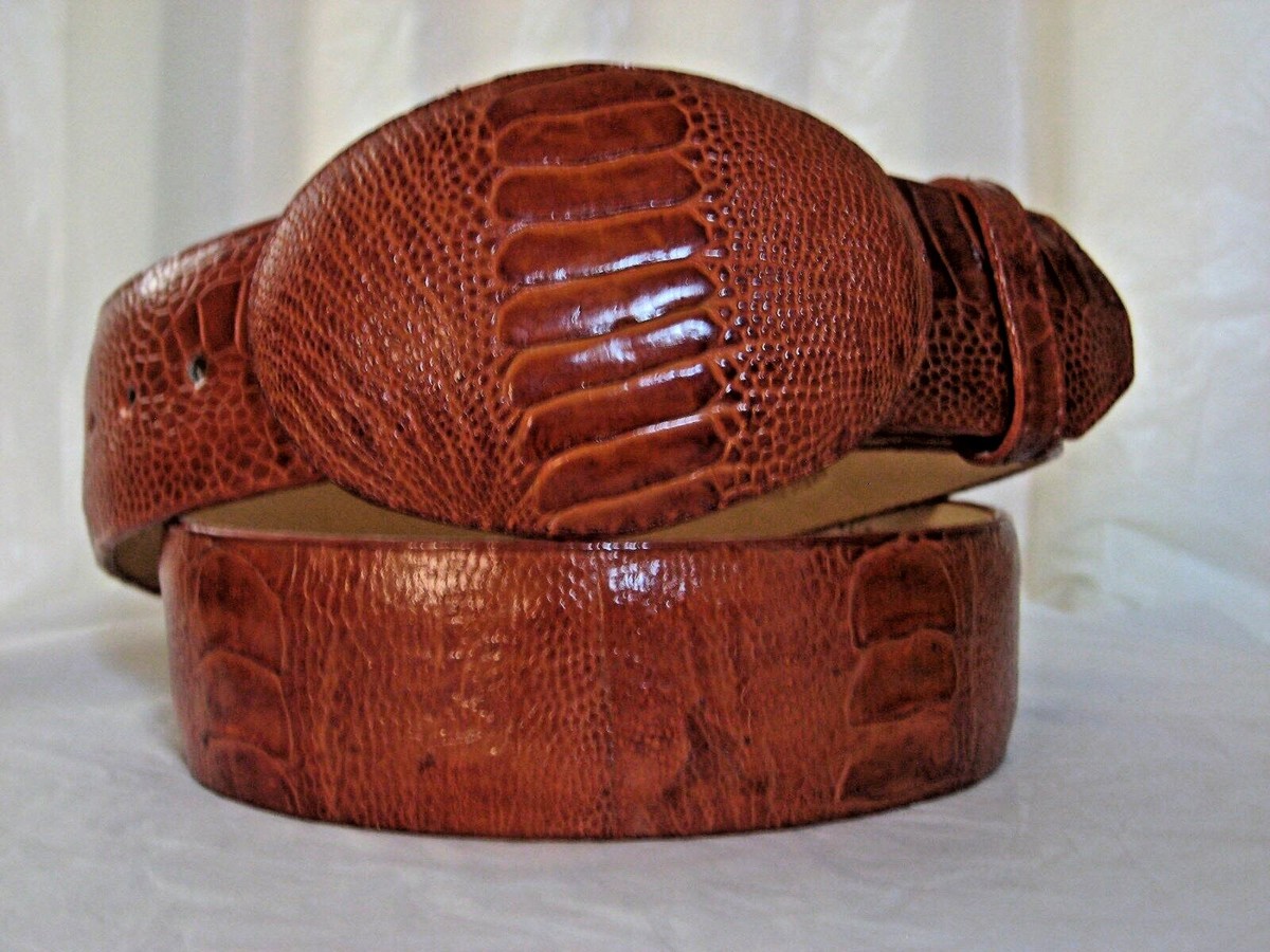 Genuine Handcrafted Ostrich Western Cowboy Belt Ostrich Western Tab Belt | Stetson main image 4