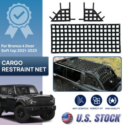 Soft Top Black Cargo Net System Restraint Net For 21-24 Ford Bronco Badlands 4 D