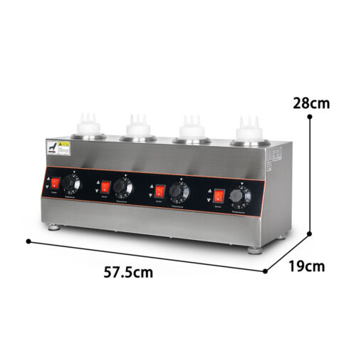 4 Bottles Electric Sauce Warmer Cheese Jam Chocolate Melting Machine AU Plug - Picture 9 of 12