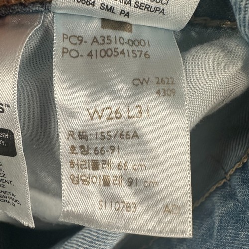 Levis 94 Baggy Jeans Womens 26x31 Blue High Rise Light Wash Wide Leg - Picture 14 of 15