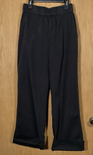 Everlane Black Pants Organic Cotton Casual Elastic Waist Wide Leg Women's Sz 4