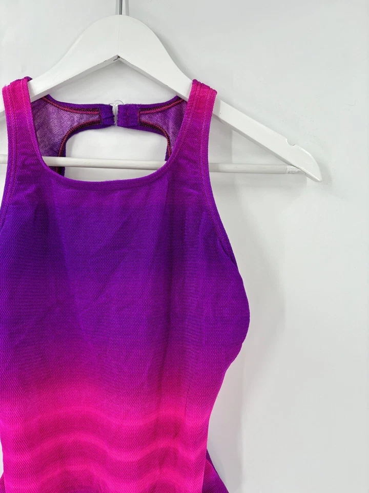 Traje de baño vintage Athena para mujer 10 púrpura rosa ombre sin espalda sin mangas elástico Foto 4 de 4