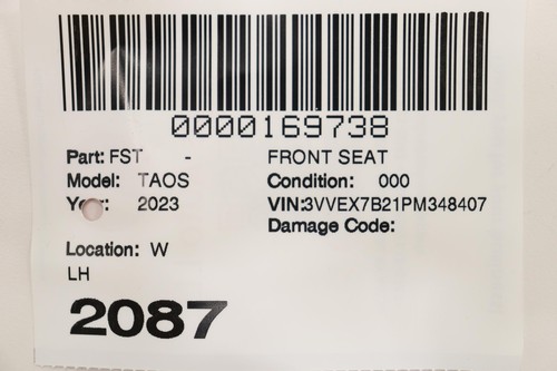 2022 - 2024 VOLKSWAGEN TAOS SE FRONT LEFT SEAT LOWER CUSHION COVER OEM BLACK_KI - Picture 12 of 12