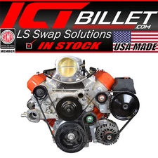 Low Mount Alternator, Power Steering Pump Brackets Compatible with LS Corvett...