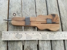 Vintage Wood Wooden Shuttle Punch Weaving Rug Tool