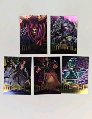 1995 Marvel Metal TYRANT #20 BRIMSTONE LOVE #44 JUNKPILE #48 VENGEANCE #62 LADY