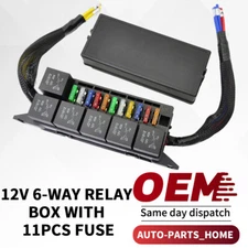 For Car Truck, 12V Relay Box and 6pcs Relay ATO ATO Fuse Slots 11pcs Relay Slots