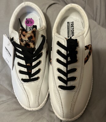 Tretorn Sneaker Womens Nylite Plus Canvas White Animal Print US Size 8.5