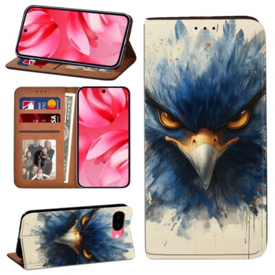 Leder Flip Wallet Smart Cover Case für Google Pixel 6 7 8/Pixel 9A 9 Pro Handy